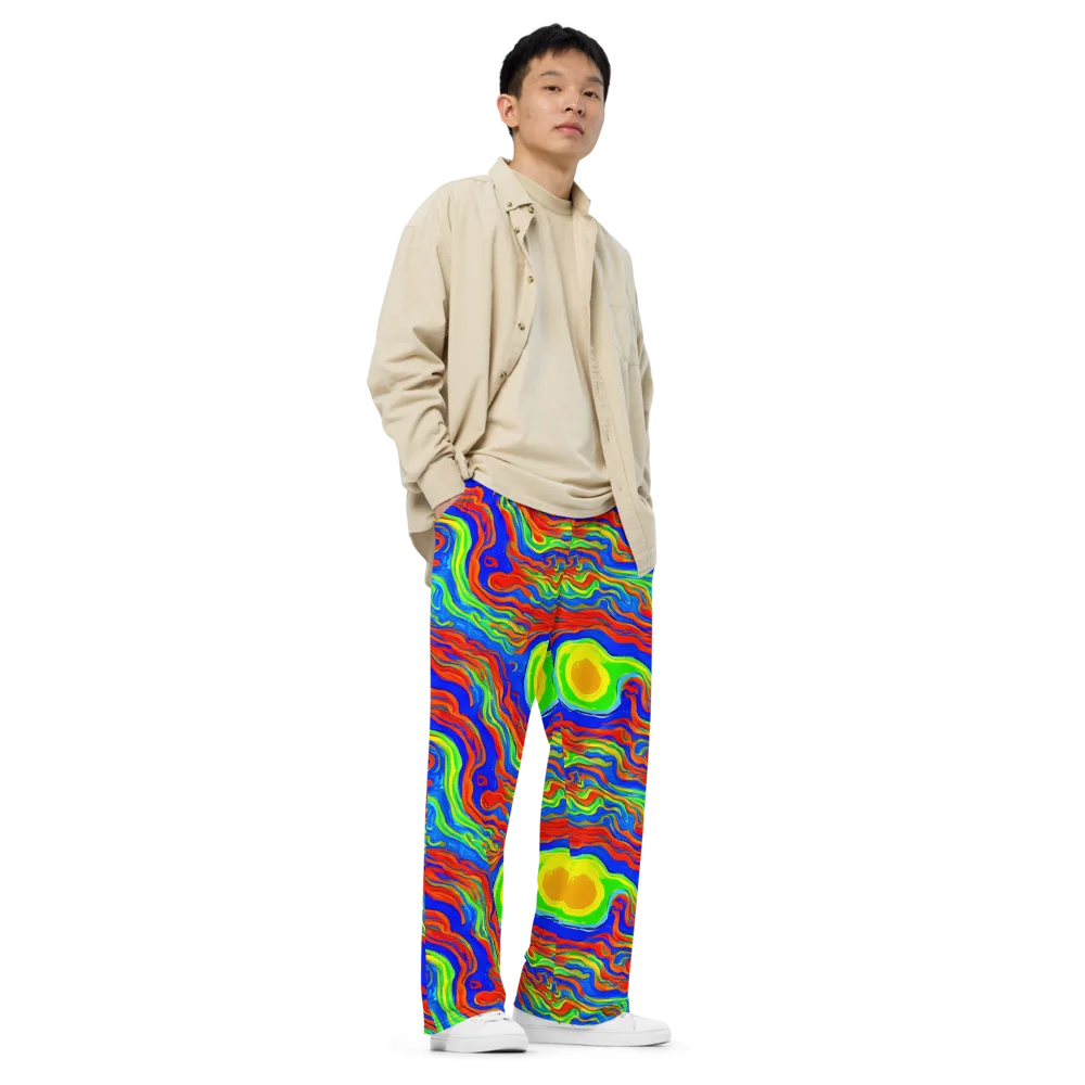 Citrus Maelstrom on Wide-Leg Pants — Right Front