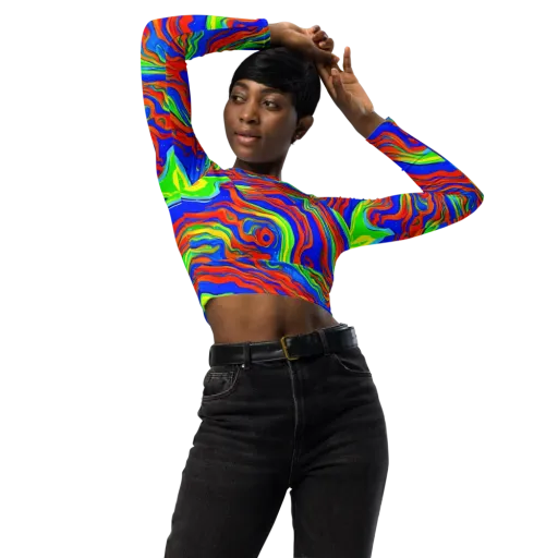 Citrus Maelstrom on a Long Sleeve Crop Top