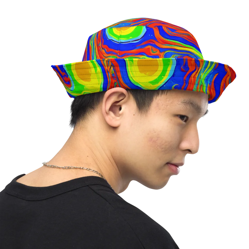 Citrus Maelstrom on Reversible Bucket Hat — Right Outside