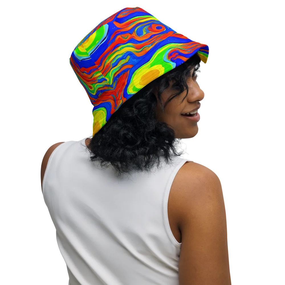 Citrus Maelstrom on Reversible Bucket Hat — Right Outside