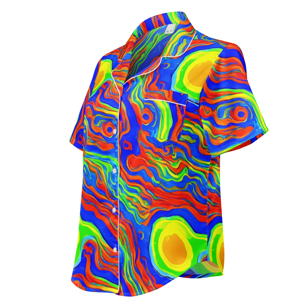 Citrus Maelstrom on Women's Short Sleeve Pajama Top — Left Front