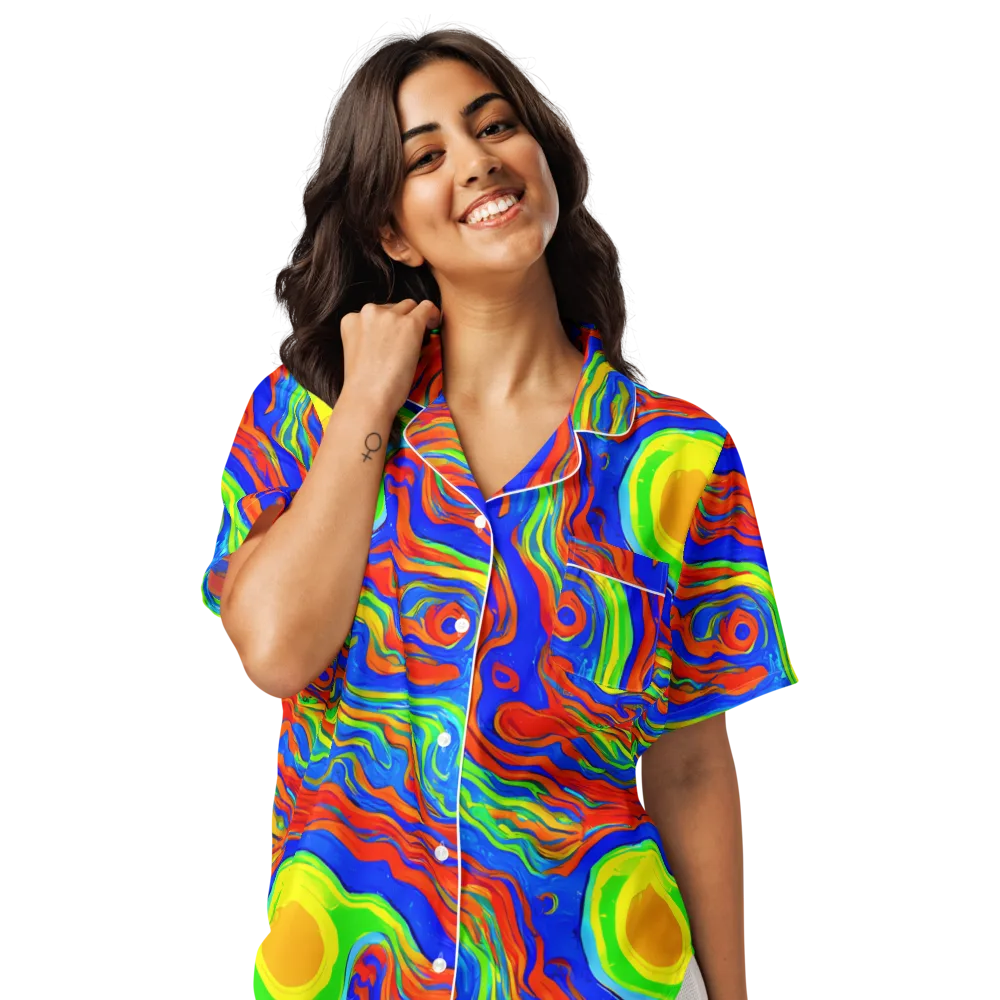 Citrus Maelstrom on Women's Short Sleeve Pajama Top — Front