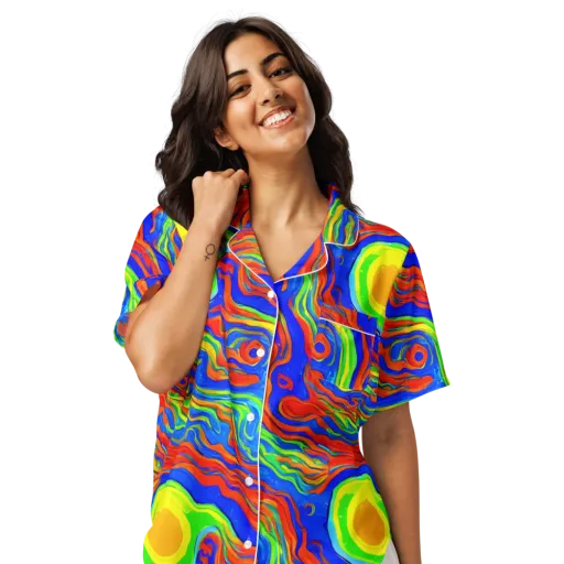 Citrus Maelstrom on a Women's Short Sleeve Pajama Top