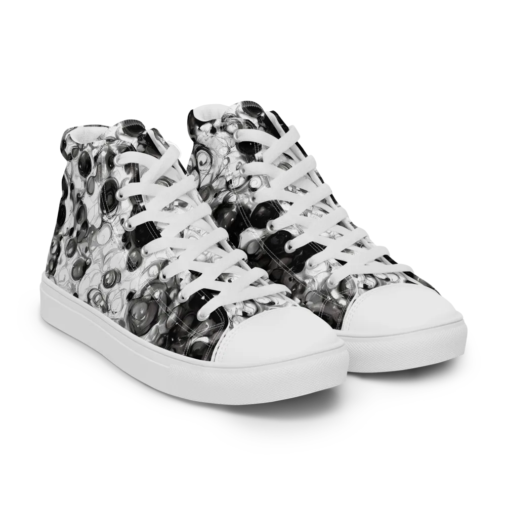 Eclipse Garden on Men's High Top Canvas Shoes — Right Front