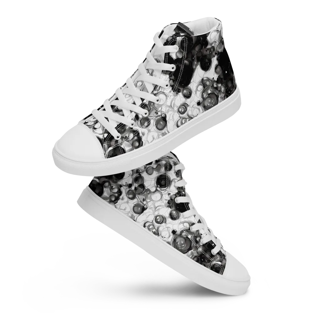 Eclipse Garden on Men's High Top Canvas Shoes — Front