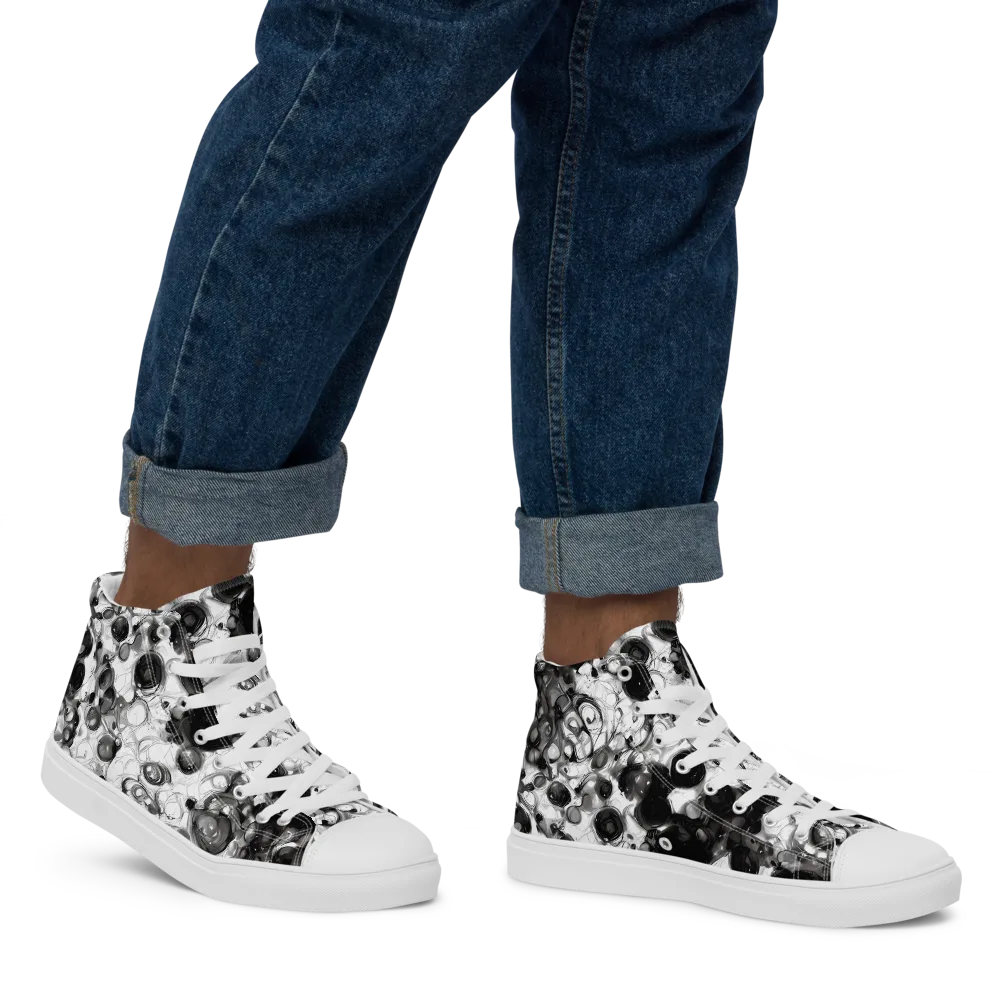 Eclipse Garden on Men's High Top Canvas Shoes — Right