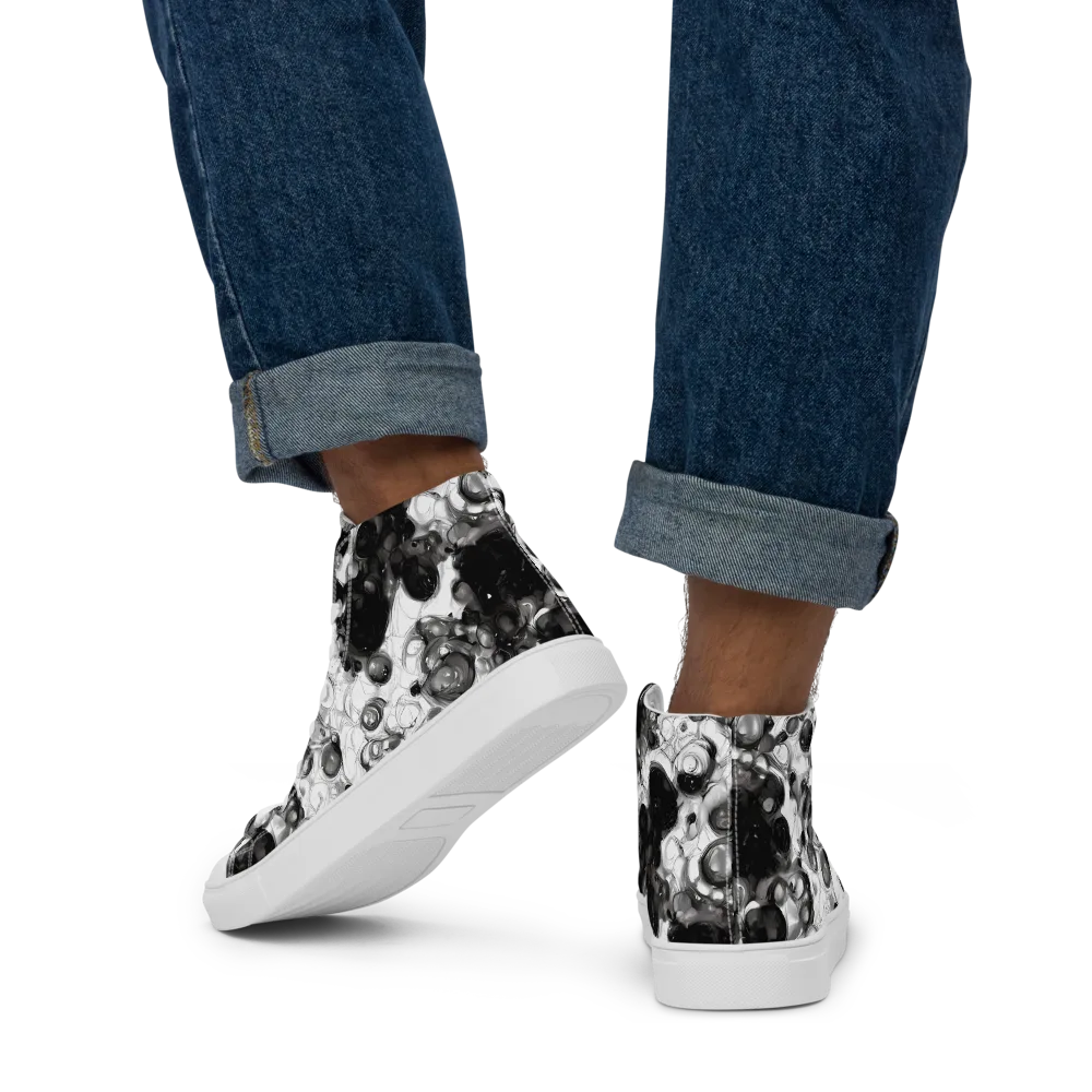 Eclipse Garden on Men's High Top Canvas Shoes — Back