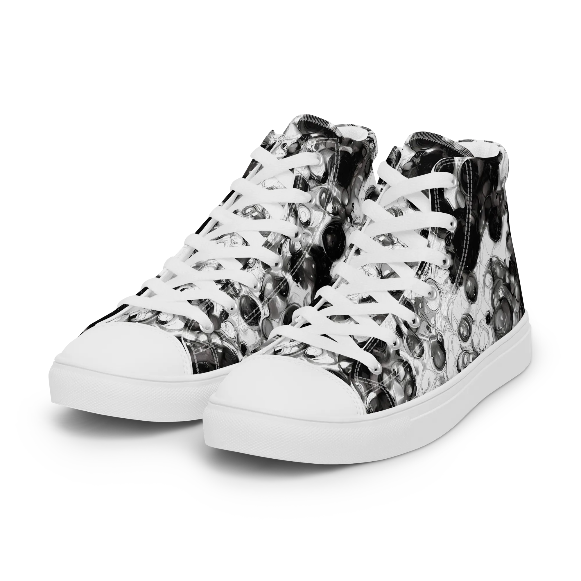 Eclipse Garden on Women's High Top Canvas Shoes — Left Front