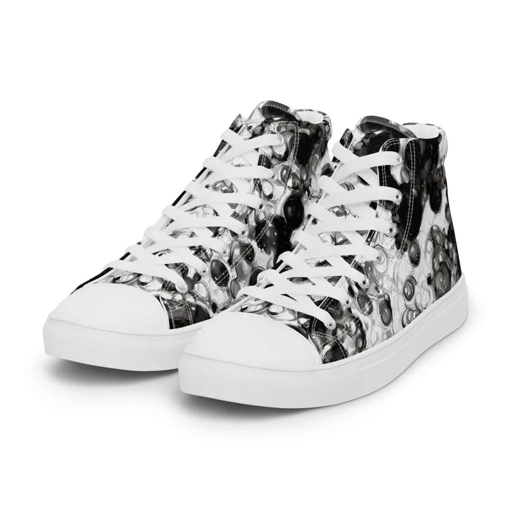 Eclipse Garden on Women's High Top Canvas Shoes — Left Front