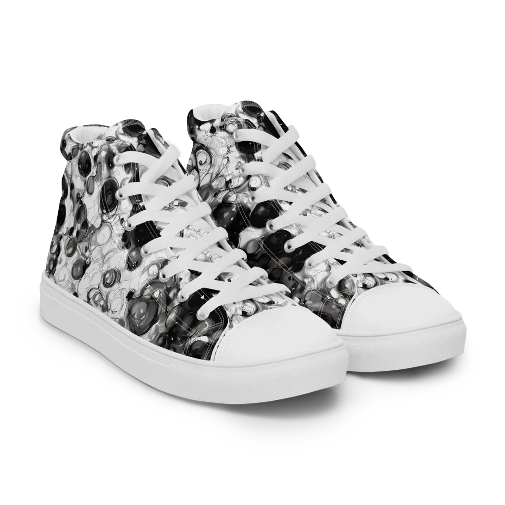 Eclipse Garden on Women's High Top Canvas Shoes — Right Front