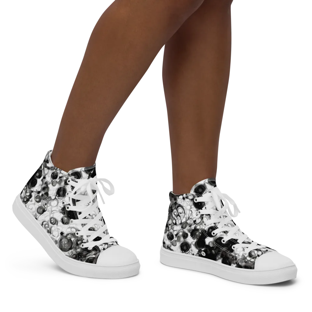 Eclipse Garden on Women's High Top Canvas Shoes — Right