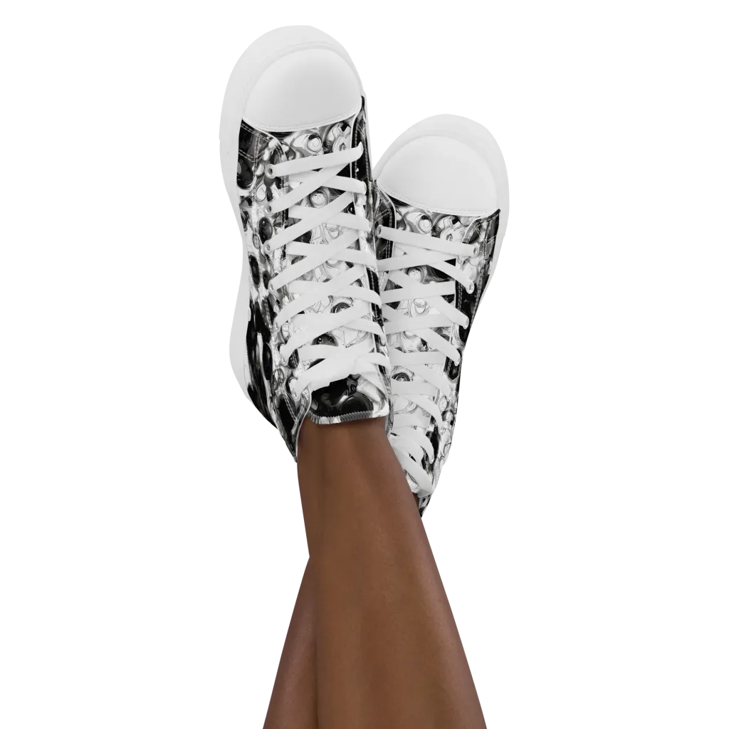 Eclipse Garden on Women's High Top Canvas Shoes — Front