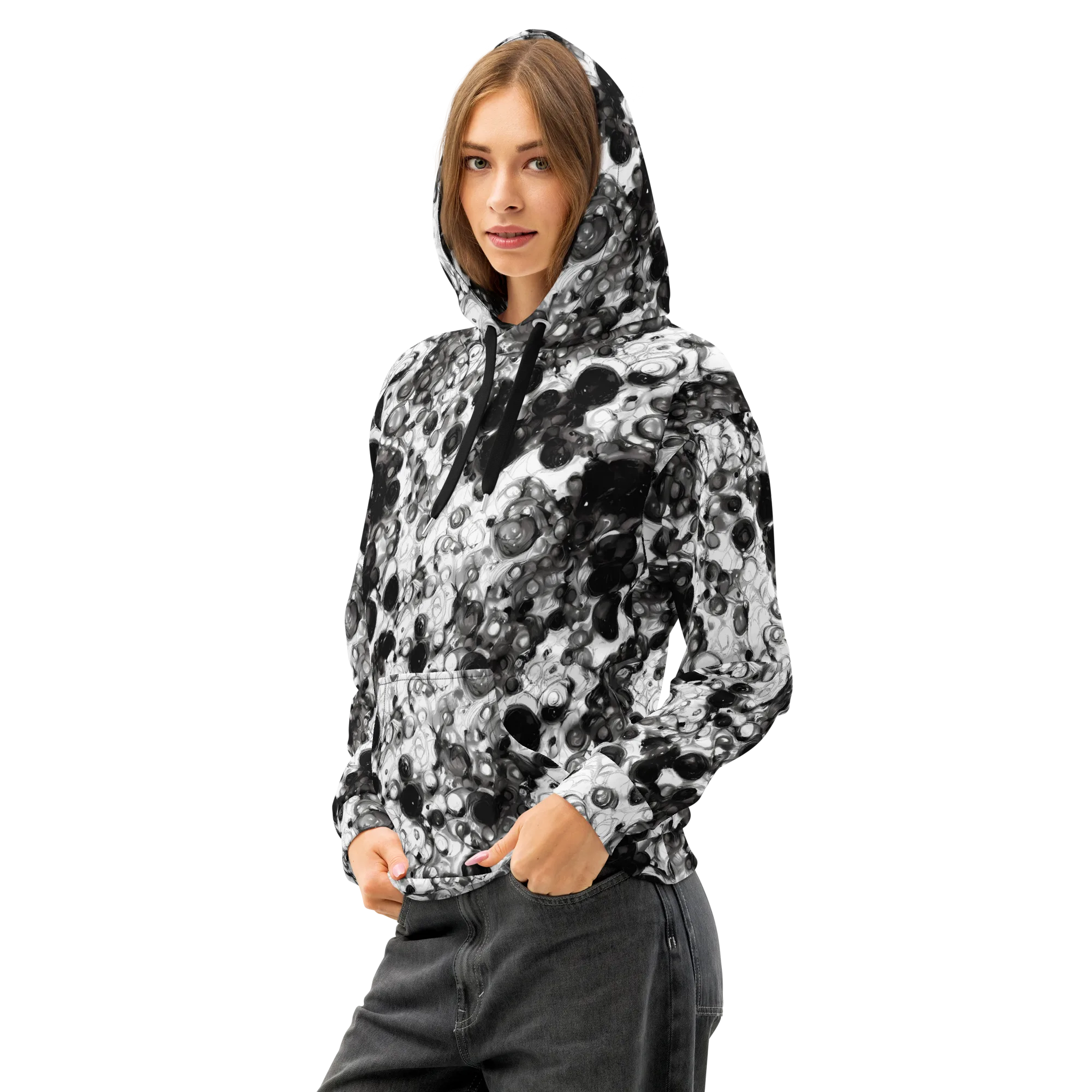 Eclipse Garden on Cotton Hoodie — Left Front