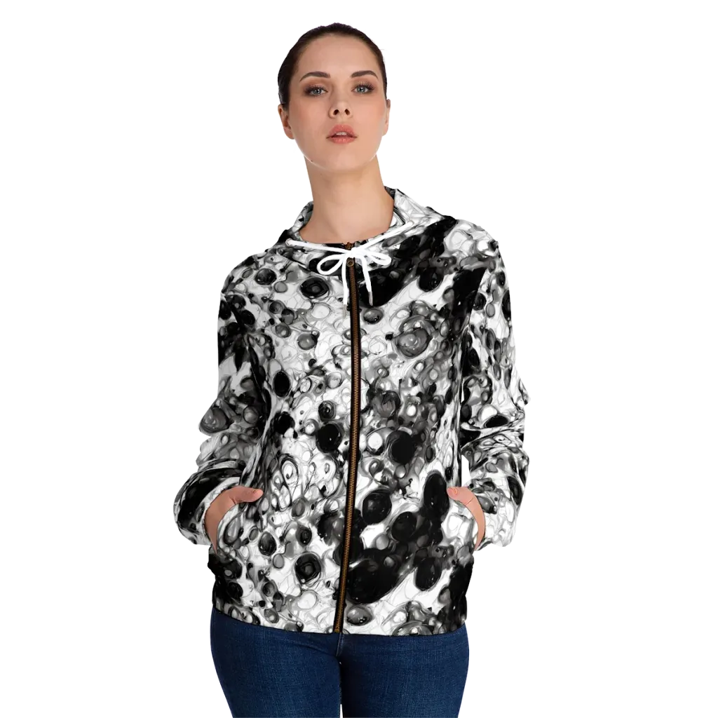 Eclipse Garden on Women's Full-Zip Hoodie — Front On Person