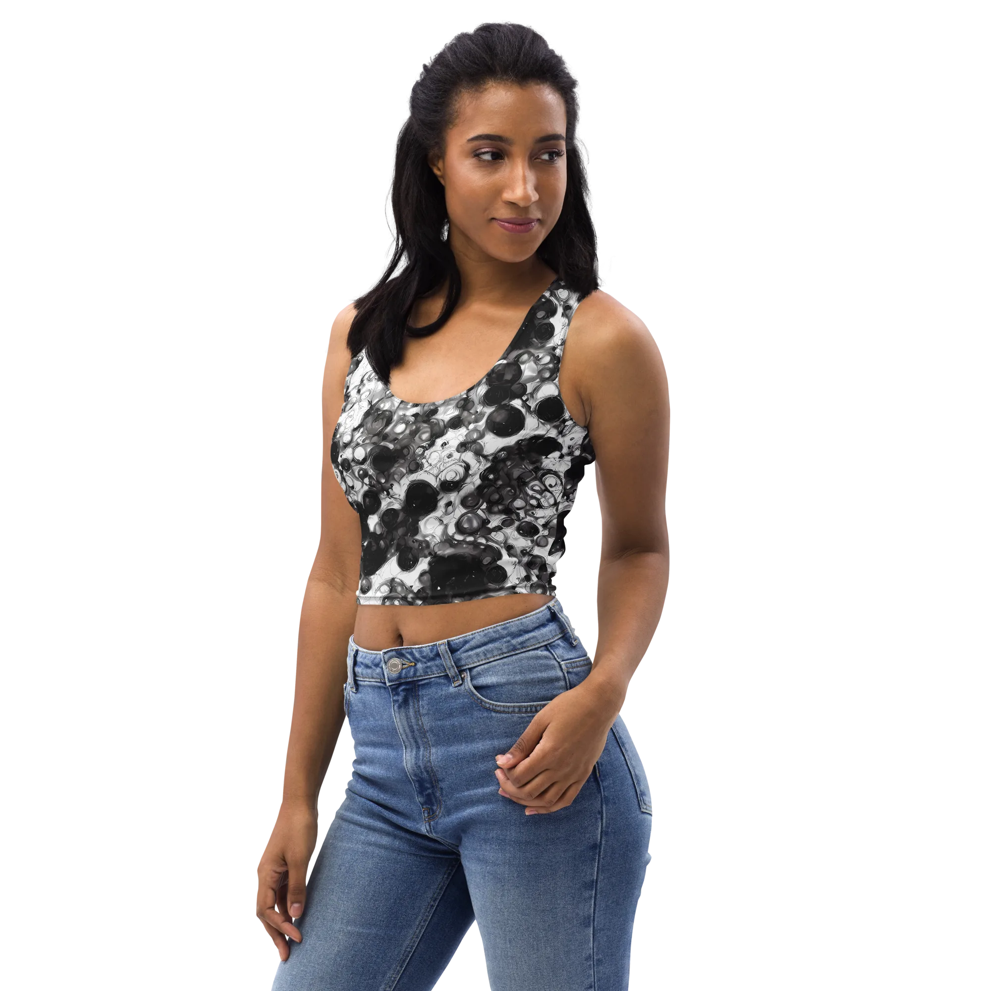 Eclipse Garden on Crop Top — Left Front