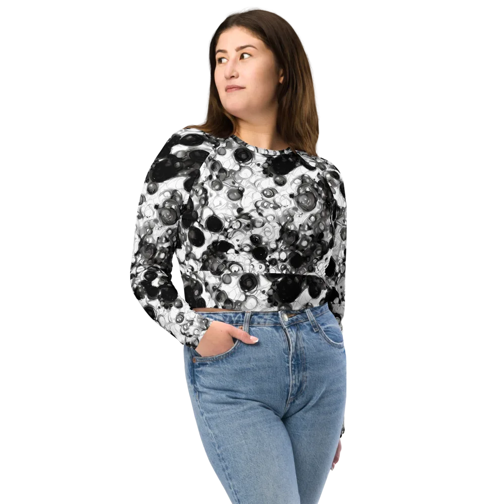 Eclipse Garden on Long Sleeve Crop Top — Front
