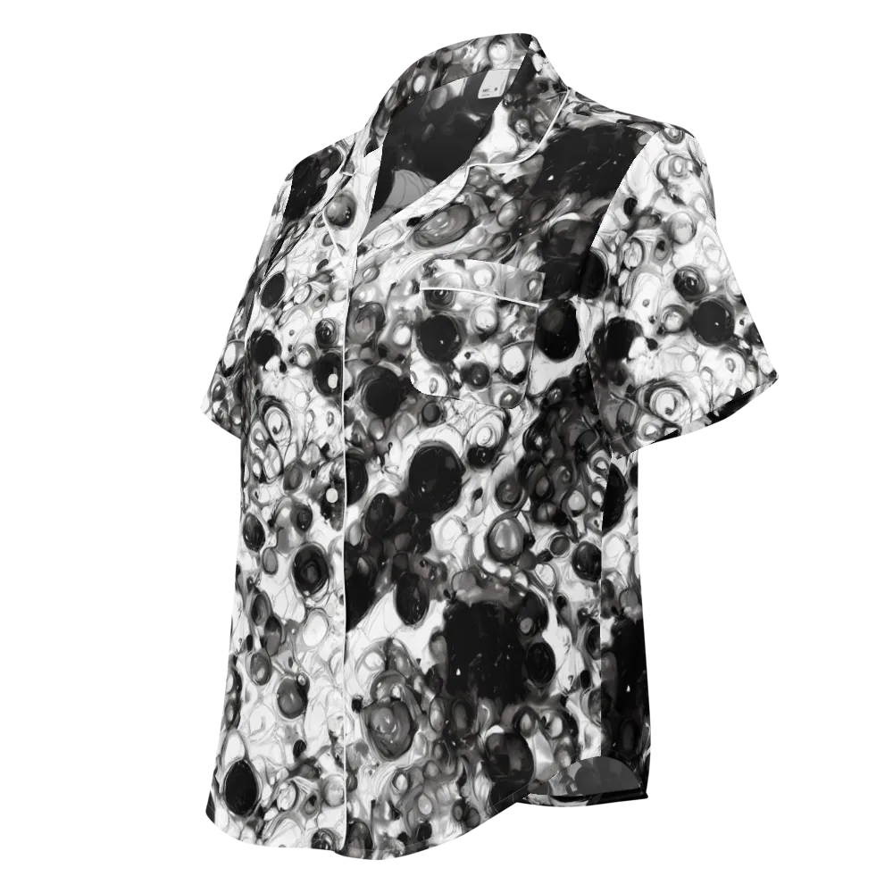 Eclipse Garden on Women's Short Sleeve Pajama Top — Left Front