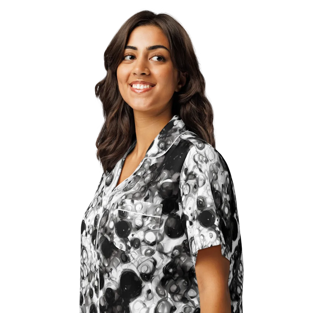 Eclipse Garden on Women's Short Sleeve Pajama Top — Left Front