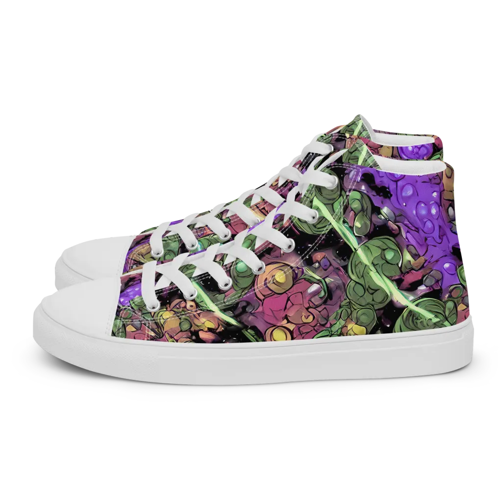 Violet Organica on Men's High Top Canvas Shoes — Left