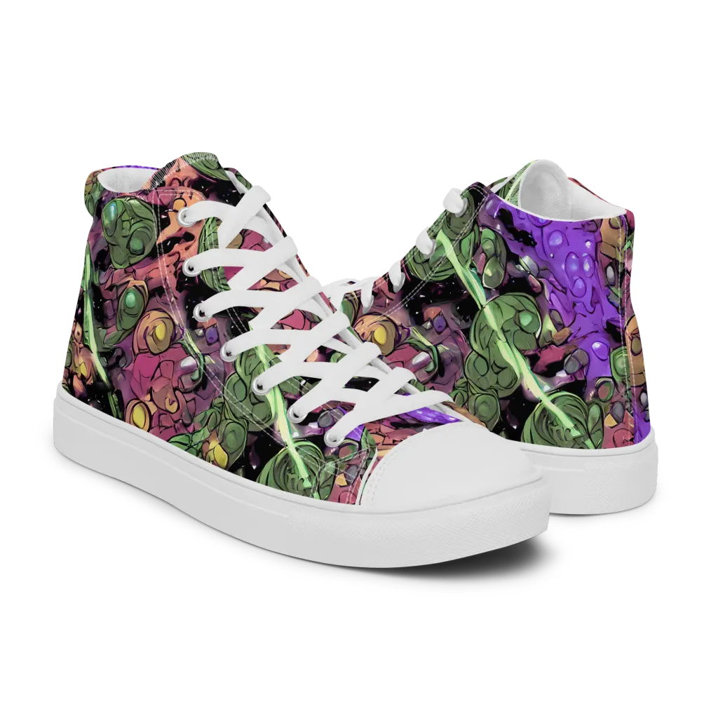 Violet Organica on Men's High Top Canvas Shoes — Right