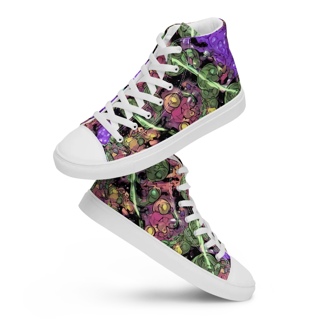 Violet Organica on Men's High Top Canvas Shoes — Front