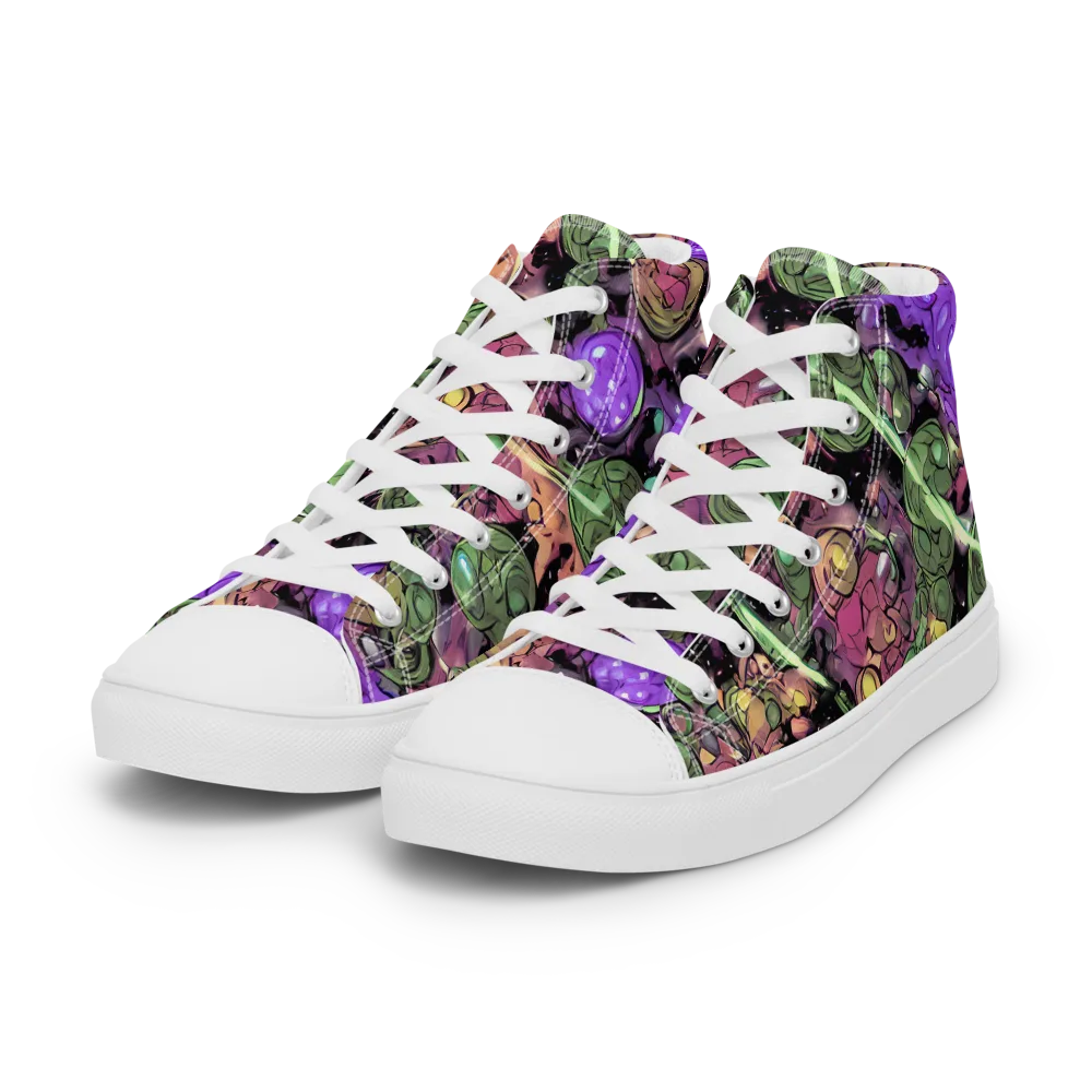 Violet Organica on Women's High Top Canvas Shoes — Left Front