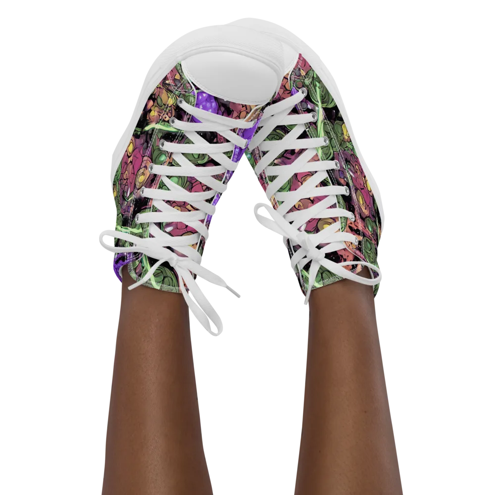 Violet Organica on Women's High Top Canvas Shoes — Front