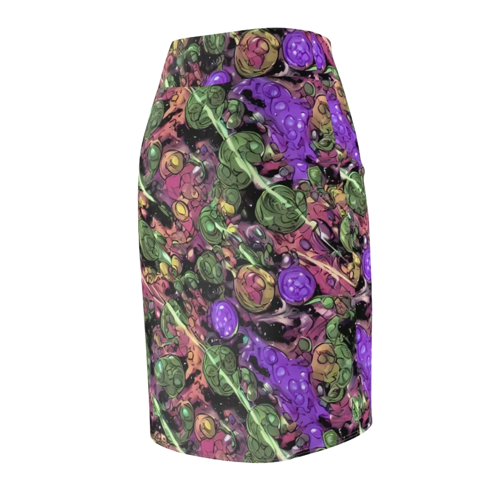 Violet Organica on Pencil Skirt — Back Side