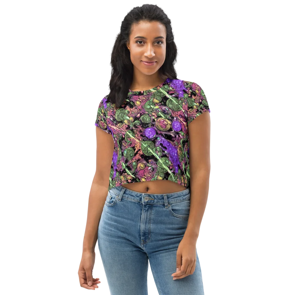 Violet Organica on Crop Tee — Front
