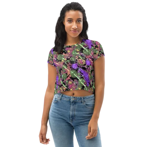 Violet Organica on a Crop Tee