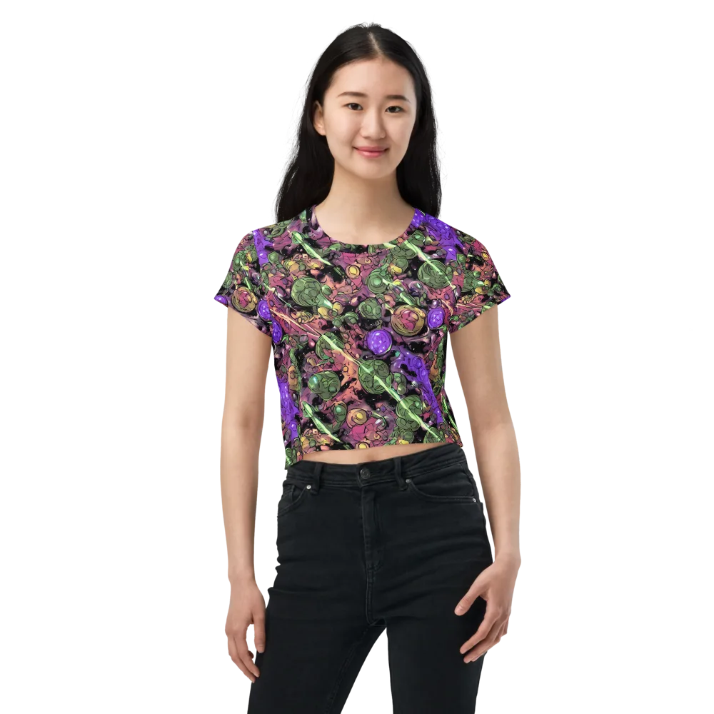 Violet Organica on Crop Tee — Front