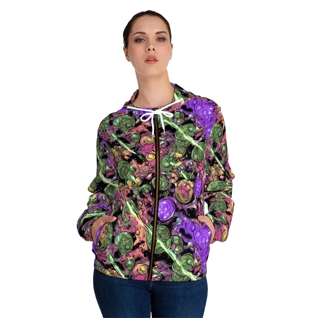 Violet Organica on Women's Full-Zip Hoodie — Front On Person