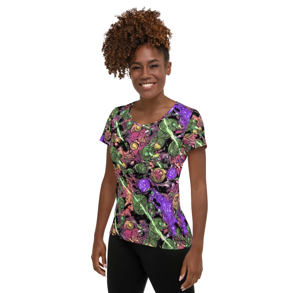 Violet Organica on Women's Athletic T-Shirt — Left