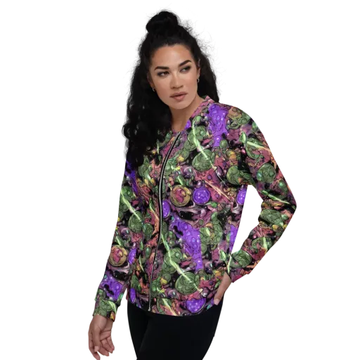 Violet Organica on a Bomber Jacket