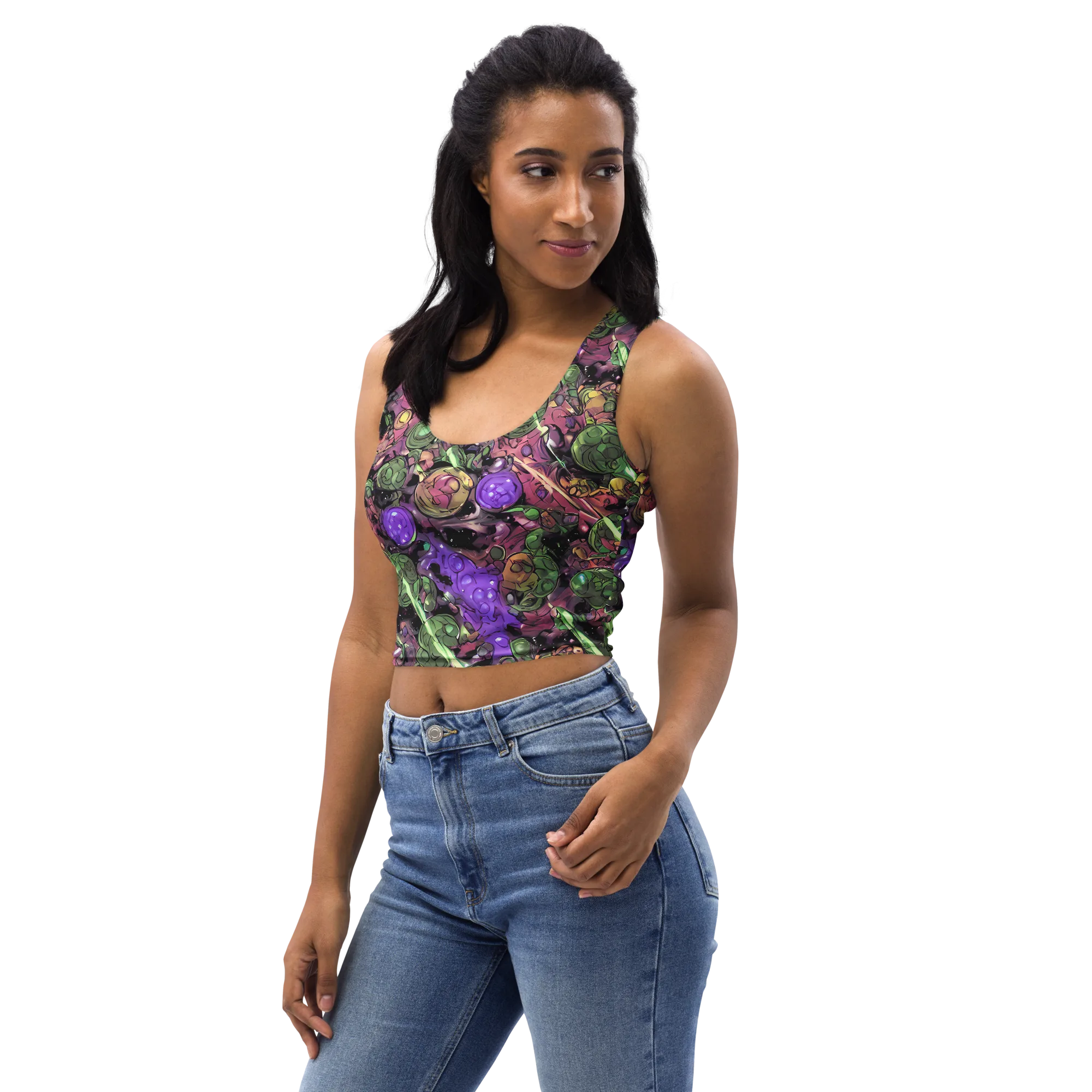 Violet Organica on Crop Top — Left Front