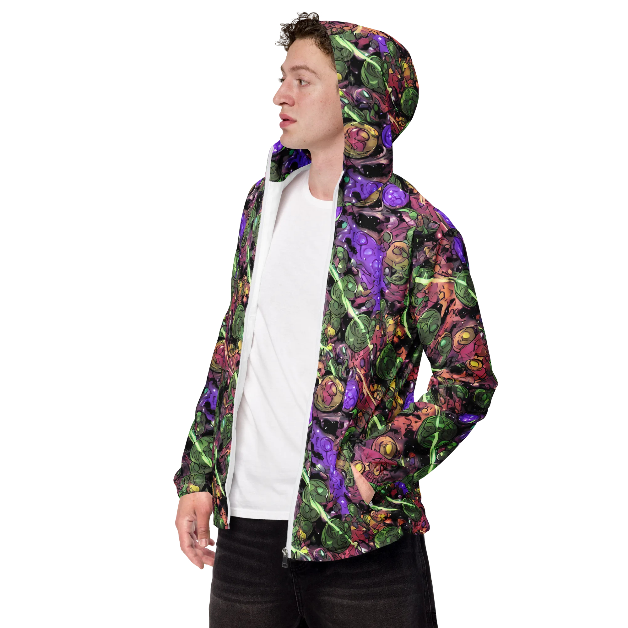 Violet Organica on Men's Windbreaker — Left Front