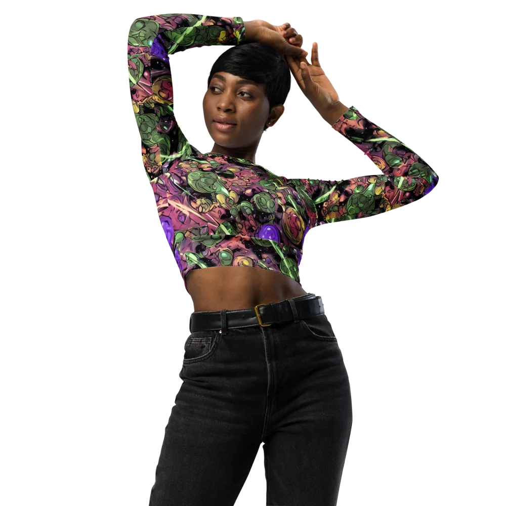 Violet Organica on Long Sleeve Crop Top — Front