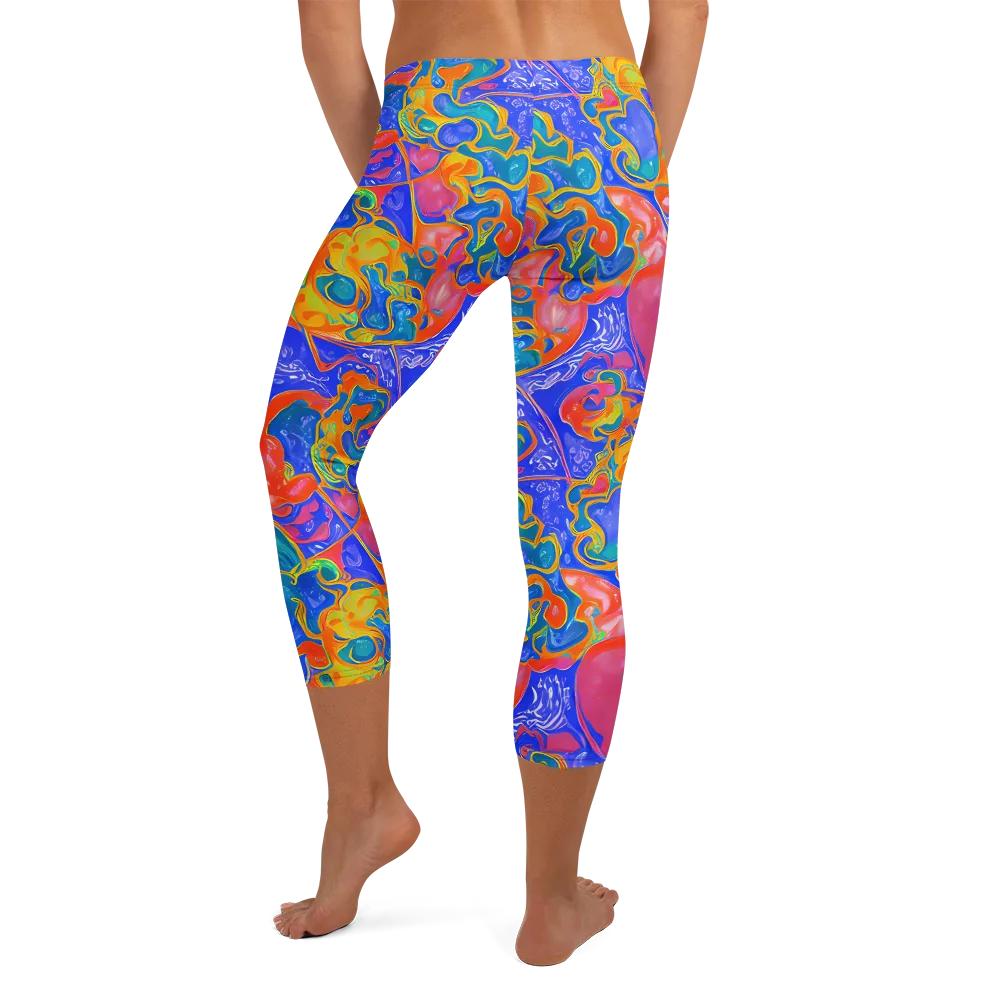 Flamewave Mosaic on Capri Leggings — Back