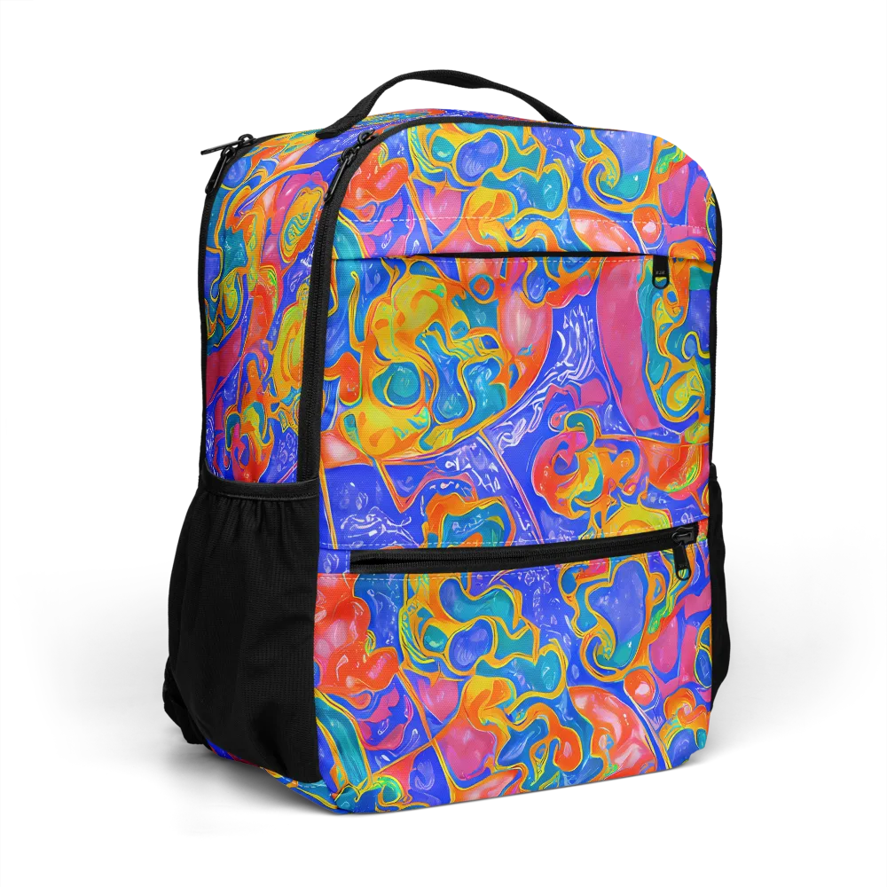 Flamewave Mosaic on Utility Backpack — Right Front