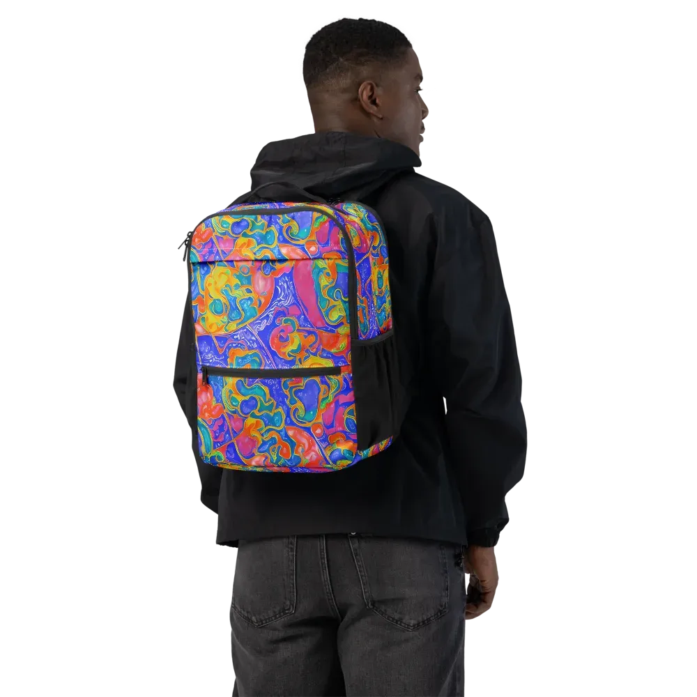 Flamewave Mosaic on Utility Backpack — Back