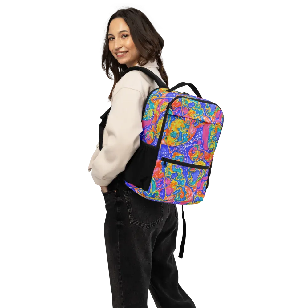 Flamewave Mosaic on Utility Backpack — Back