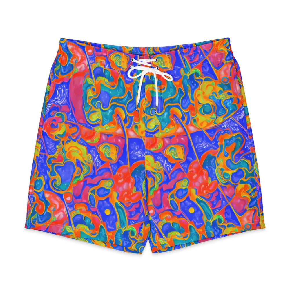 Flamewave Mosaic on Men's Board Shorts — Front