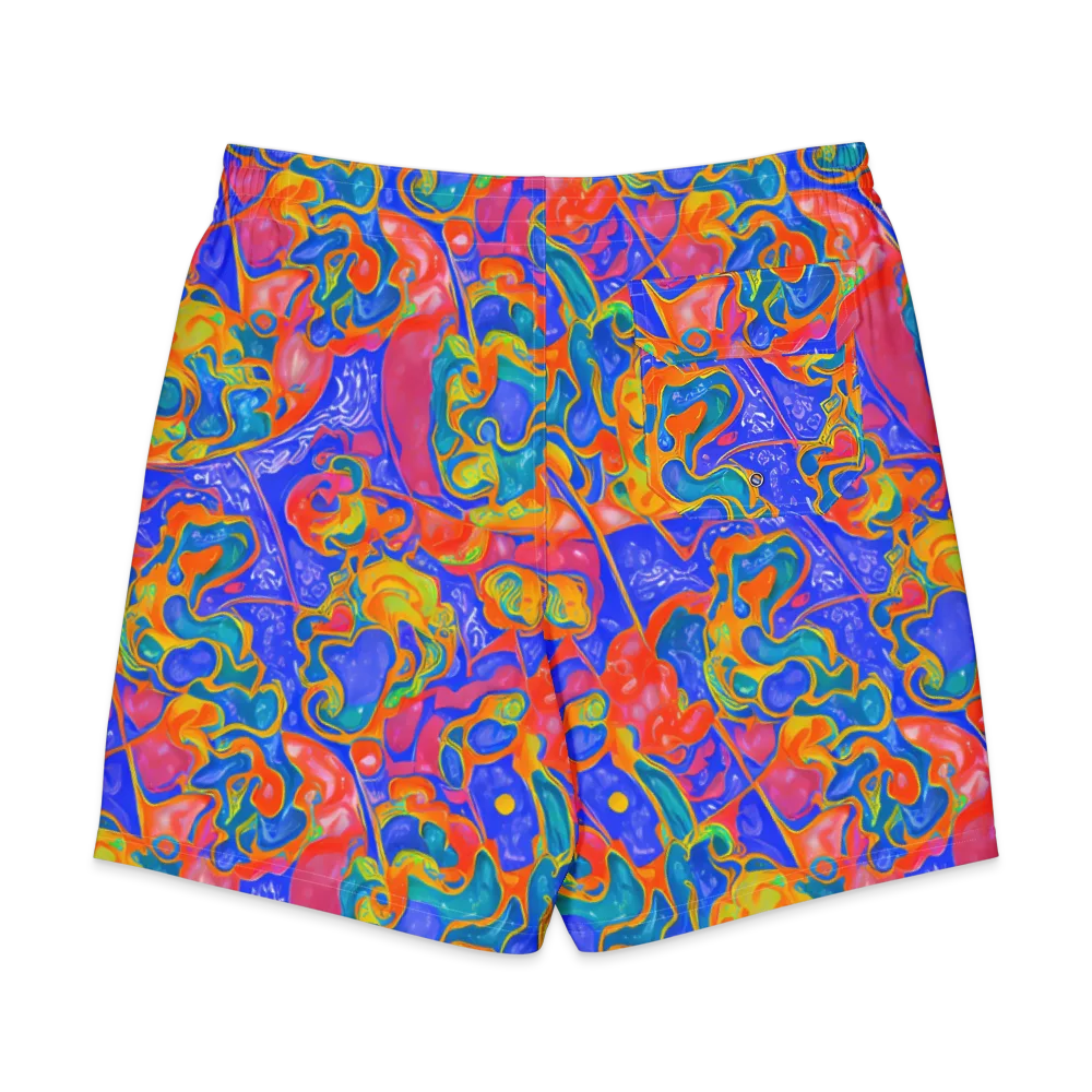 Flamewave Mosaic on Men's Board Shorts — Back