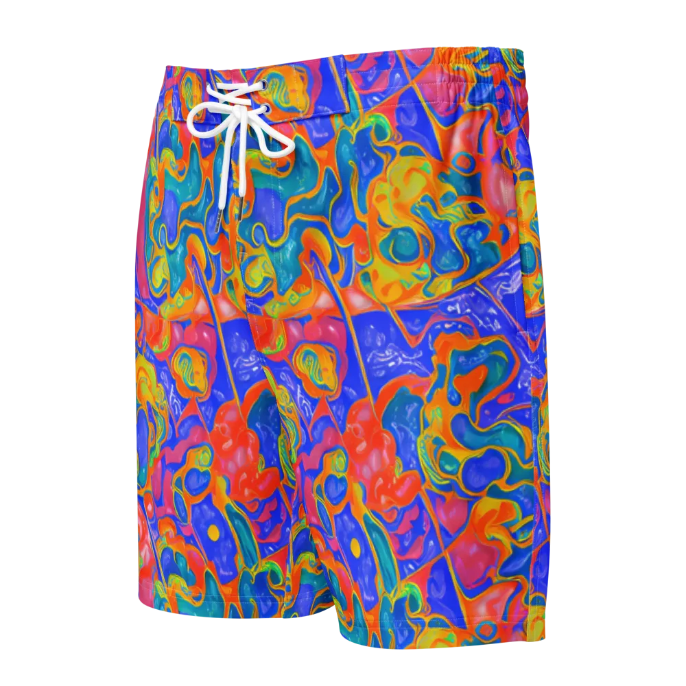 Flamewave Mosaic on Men's Board Shorts — Front