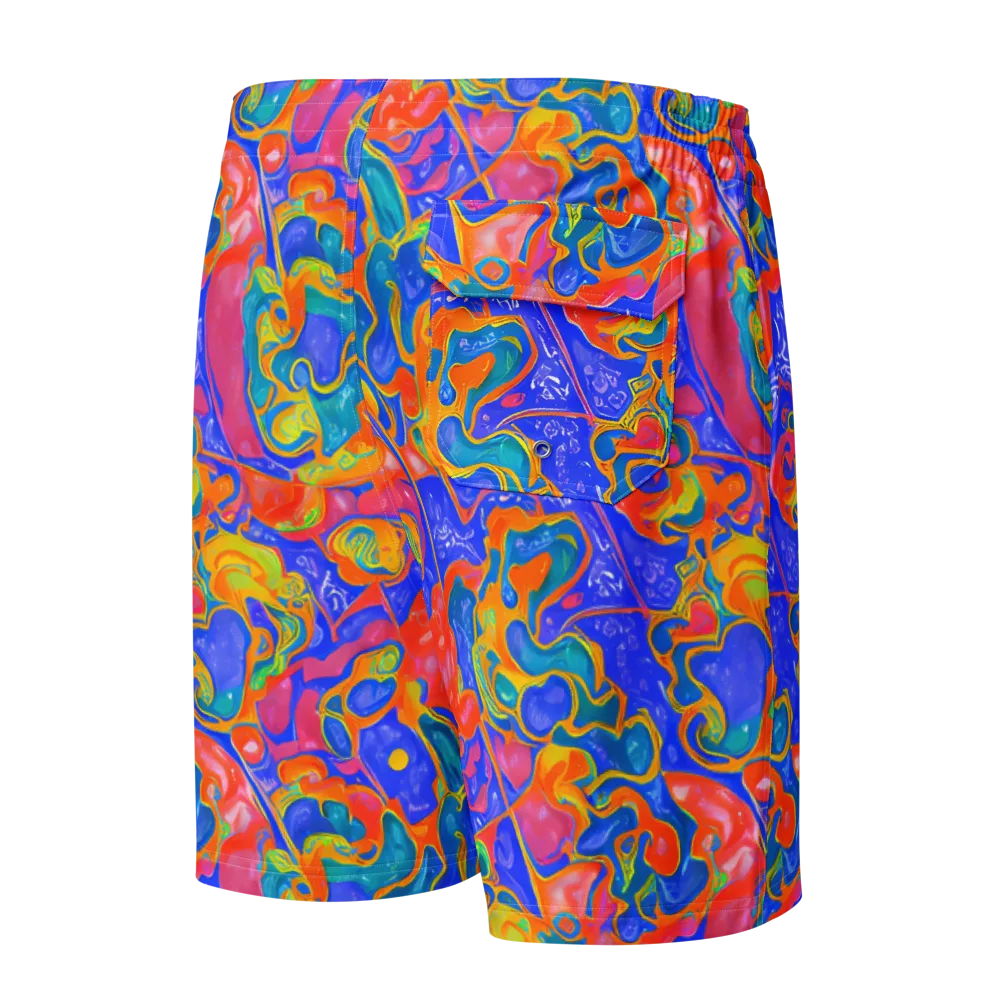 Flamewave Mosaic on Men's Board Shorts — Back