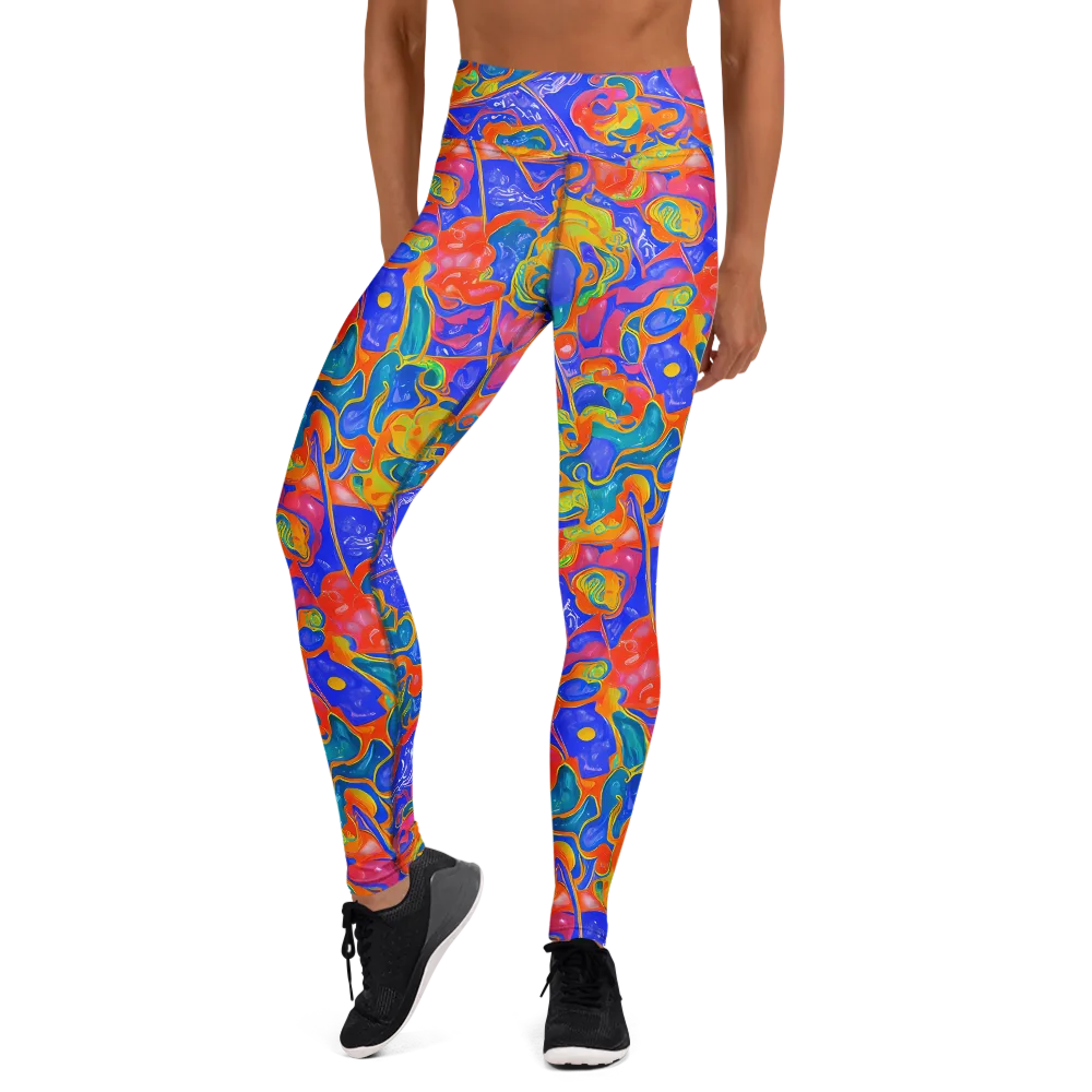 Flamewave Mosaic on Yoga Leggings — Front