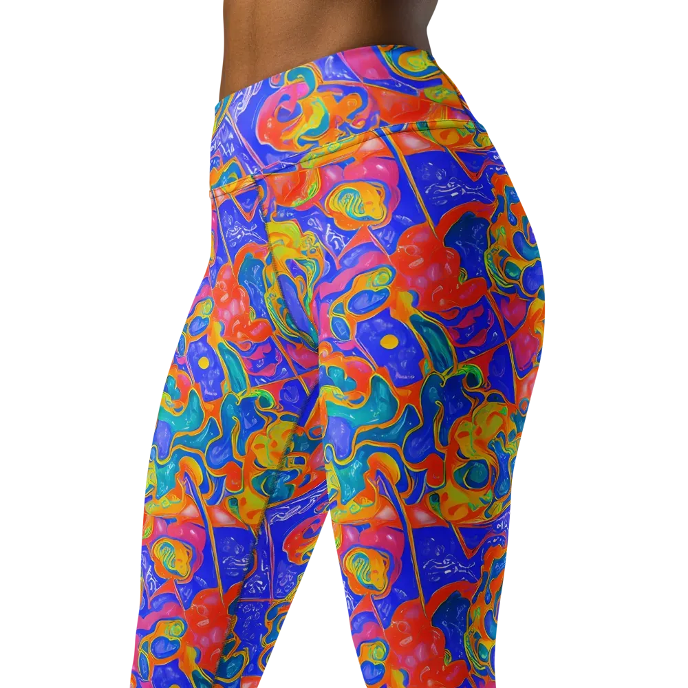 Flamewave Mosaic on Yoga Leggings — Left Front