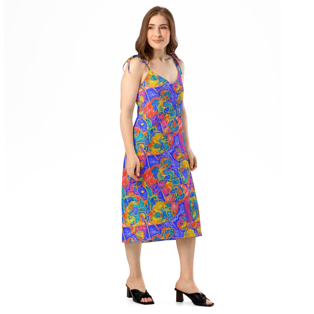 Flamewave Mosaic on Slip Dress — Right Front
