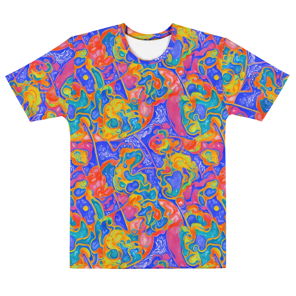 Flamewave Mosaic on Men's Cotton Crew Neck T-Shirt — Front