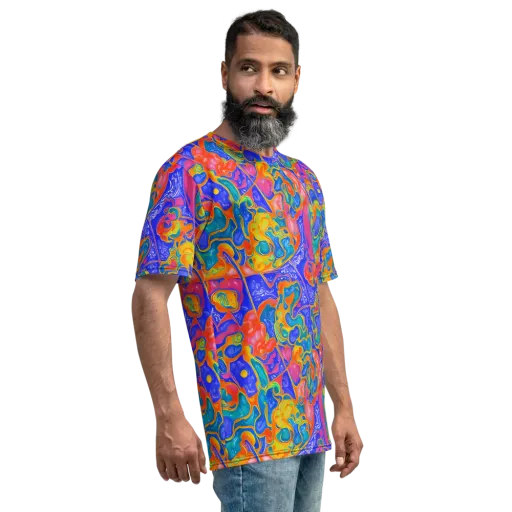 Flamewave Mosaic on a Men's Crew Neck T-Shirt
